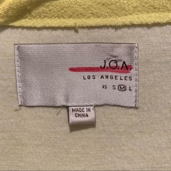 JOA Canary Bright Yellow Collared Duster Oversized Cardigan Shirt Jacket Sz M - Picture 3 of 11